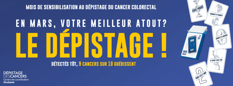 Affiche qui permet de sensibiliser au dépistage du cancer colorectal.