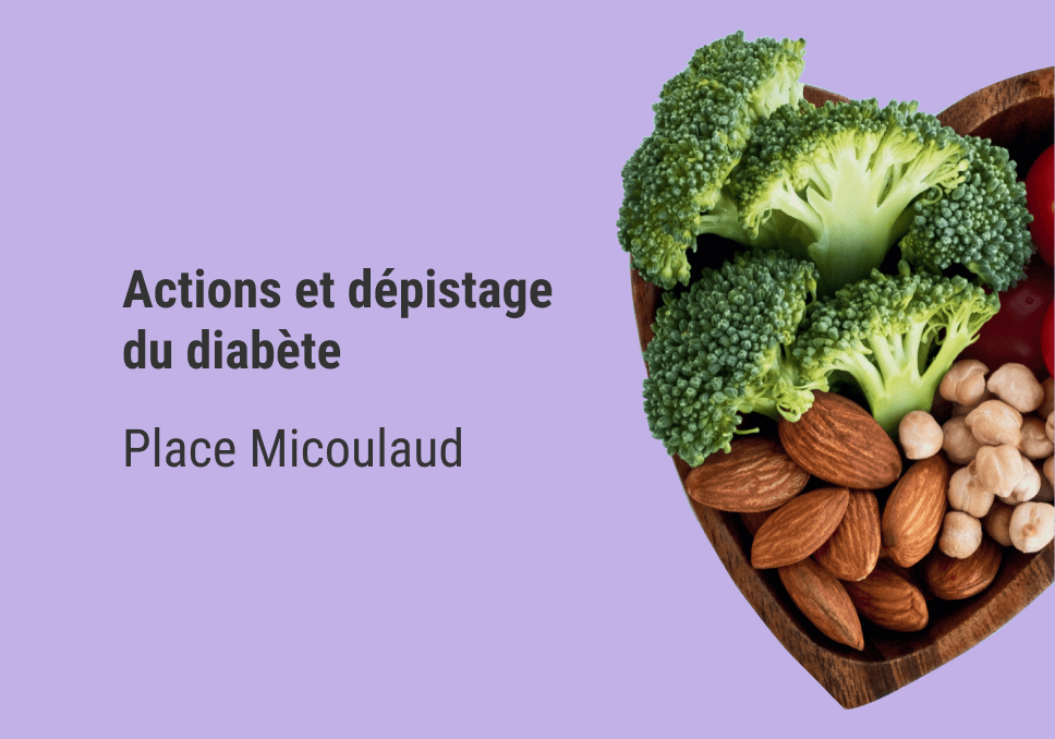 Sur l'image, nous pouvons voir écrit " actions et dépistage : place Micoulaud".
