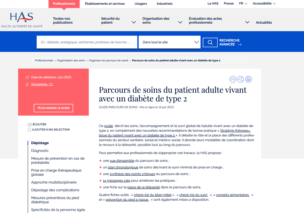 L'image présentée est une image présentant l'outil de la Haute Autorité de Santé.