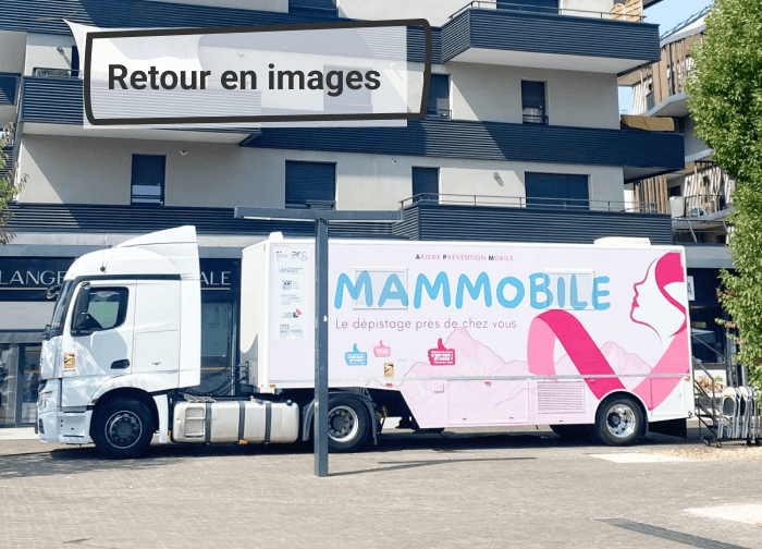 Sur l'image, nous pouvons voir une photo du mammobile avec écrit "retour en images".